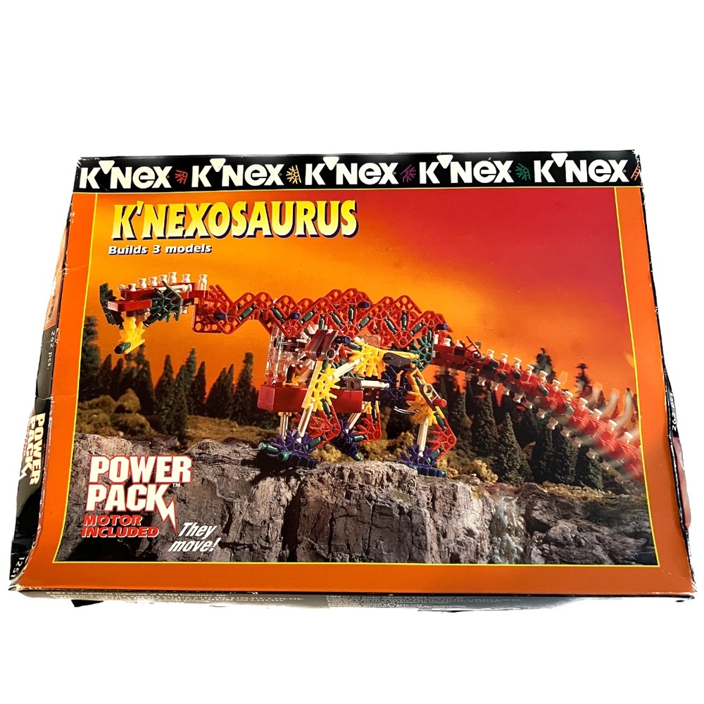 K'Nex K'Nexosaurus w. Power Pack Motor 12511 Build Imagine Moves VTG 1991